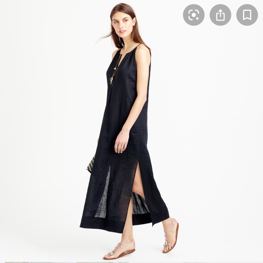 J. Crew Linen Halter Maxi Dress